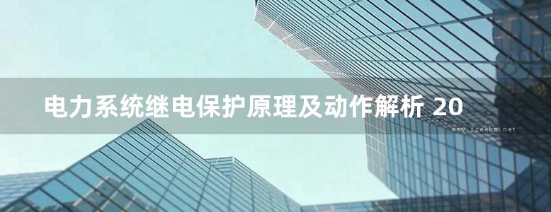 电力系统继电保护原理及动作解析 2020年版 国网辽宁省电力有限公司编